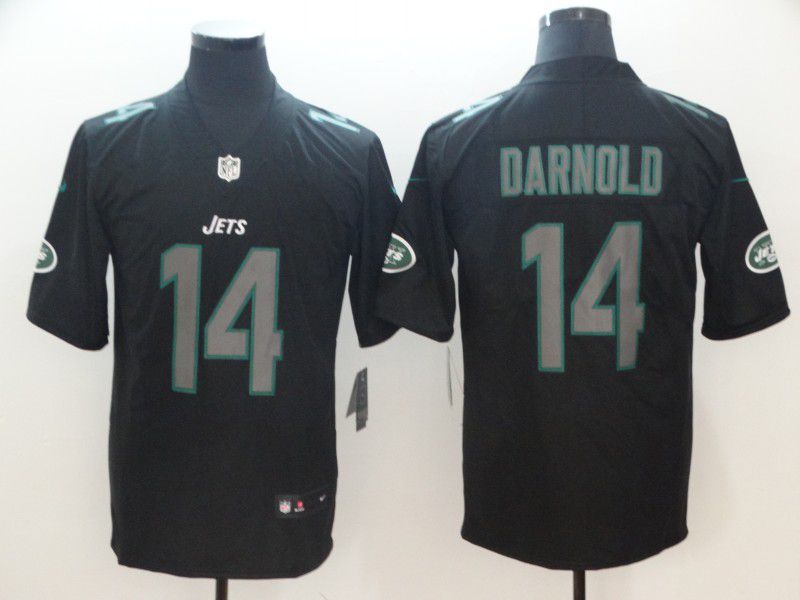 Men New York Jets 14 Darnold Nike Fashion Impact Black Color Rush Limited NFL Jerseys